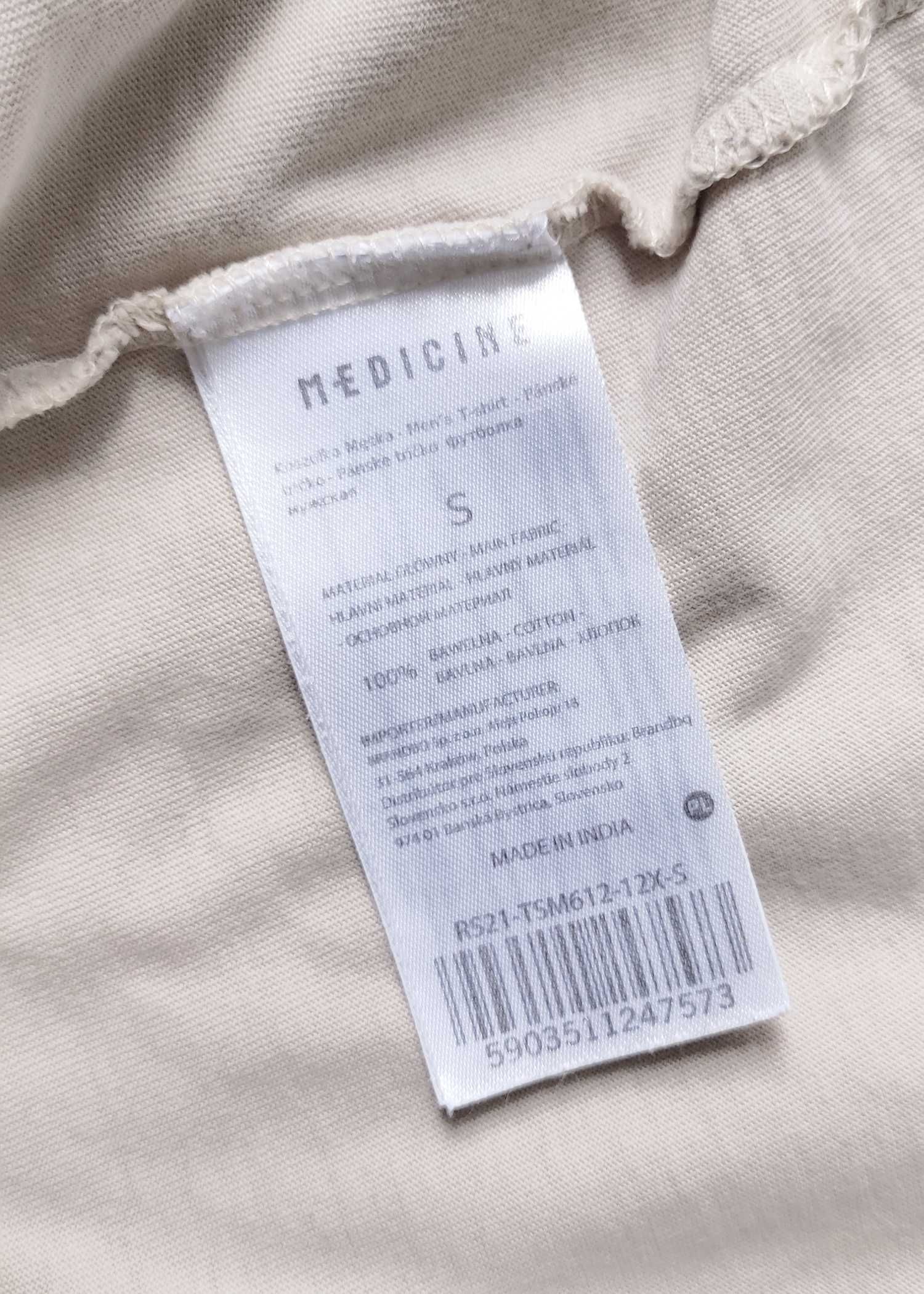 Męska bawełniana koszulka T-shirt beżowy Medicine rowery