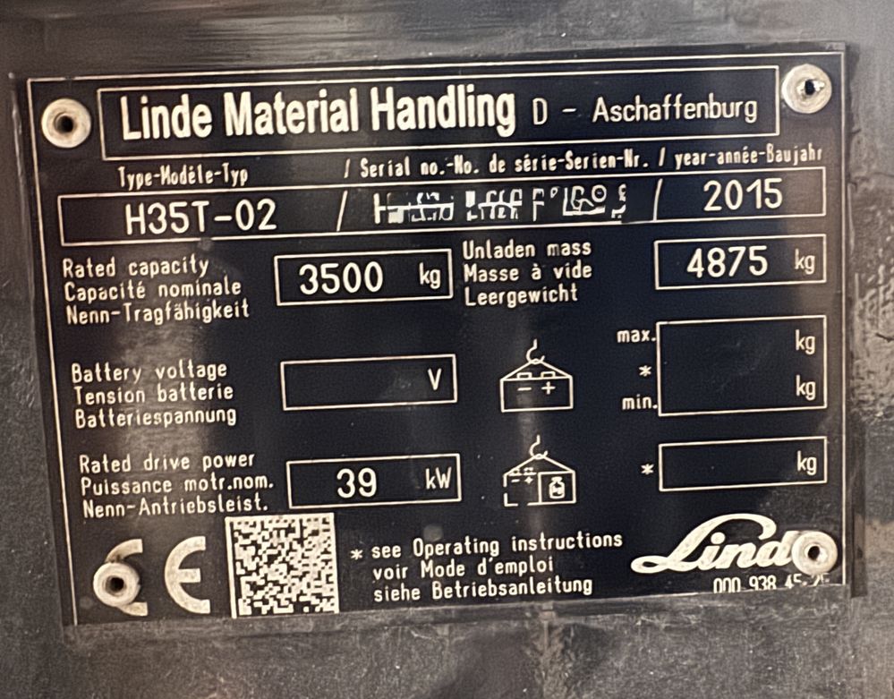 Wózek widlowy LindeH35T EVO LPG Duplex Kabina.