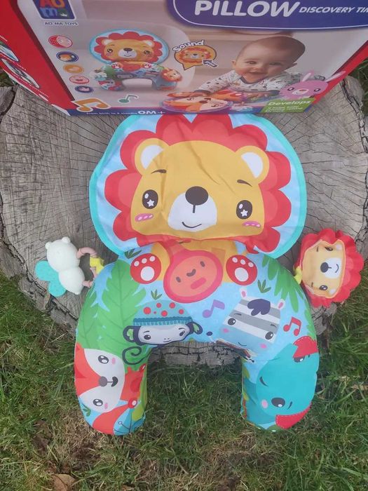 Розвиваючий музичний килимок-подушка з брязкальцем і прорізувачем 918