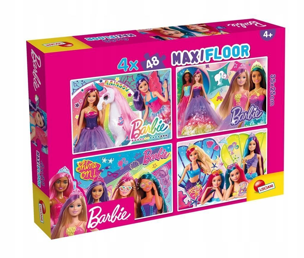 Puzzle Dwustronne Maxi 4x48 Barbie, Lisciani