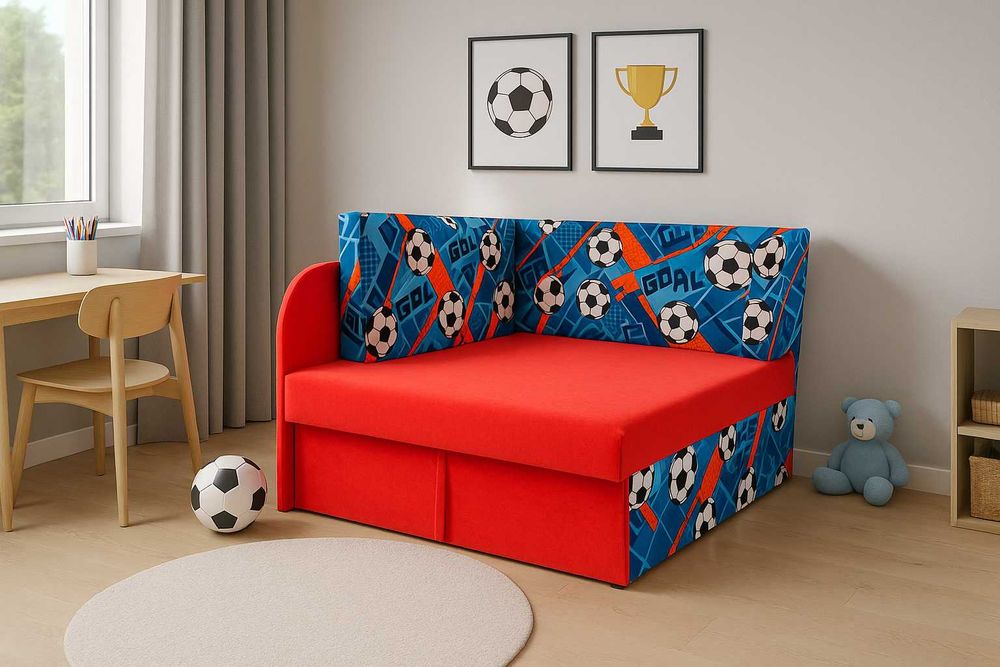 łóżko dziecięce tapicerowane z pojemnikiem sofa dziecięca tapicerowana