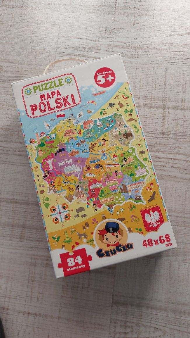 Wrocław czu czu puzzle mapa Polski 84 elementy, obrazek 48x68cm