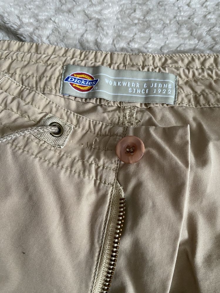 Lekkie Szerokie Spodnie Bojowki „Dickies” Bezowe XL Bawelna