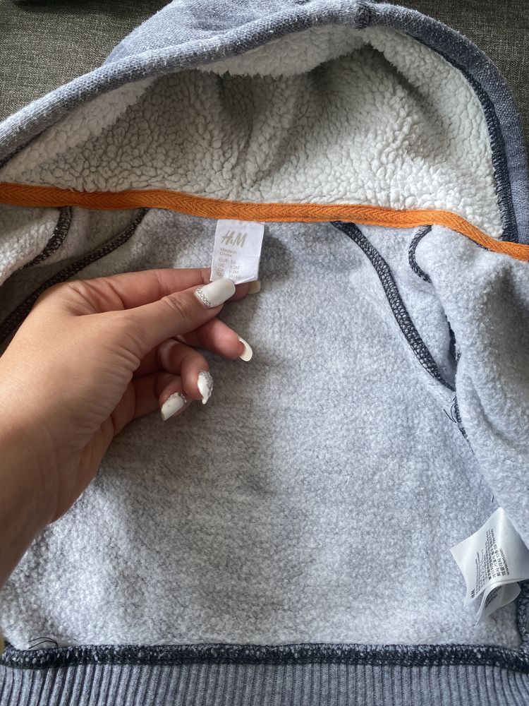 H&M bluza z dresowa z kapturem ciepla rozmiar 0-1 miesiac