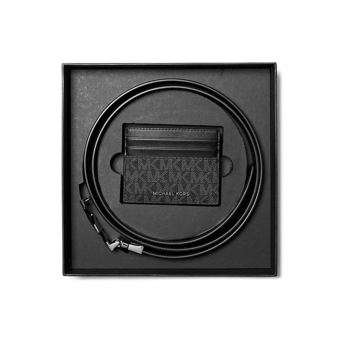 Подарунковий набір MICHAEL KORS для чол. [ремінь та гаманець] (BLACK)
