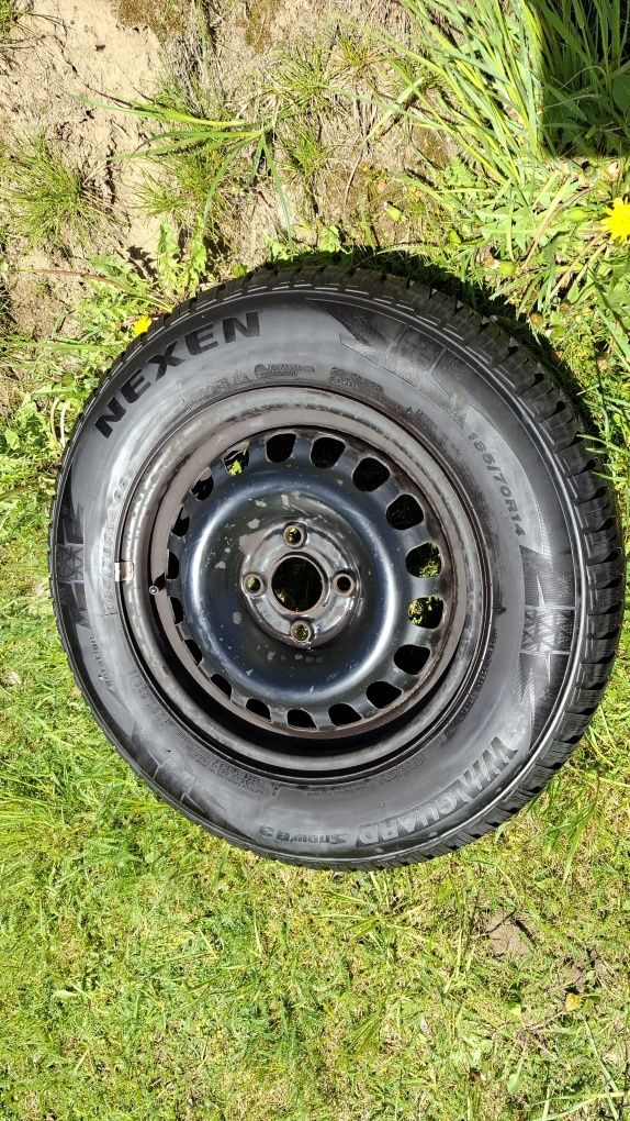 4x Felgi stalowe 4x100 + opony zimowe 185/70/14" 2022r.