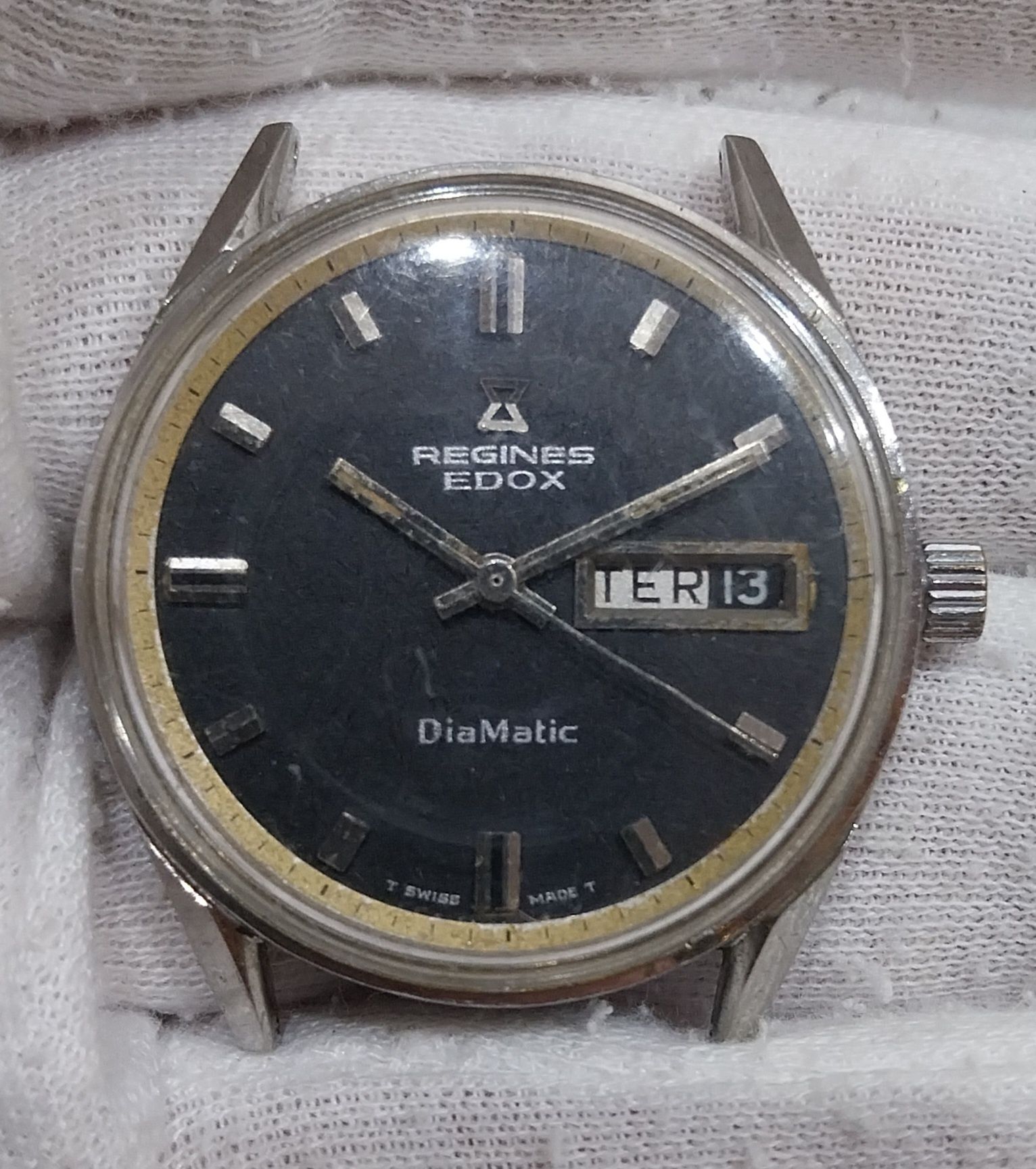 Regines Edox Relógio Homem Automatico Vintage em aço