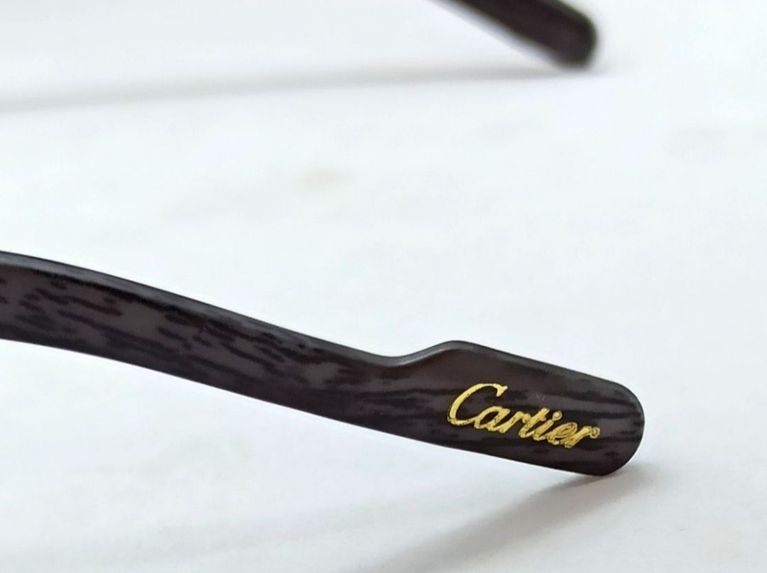 Cartier очки мужские в сером металле линзы серо голубой градиент