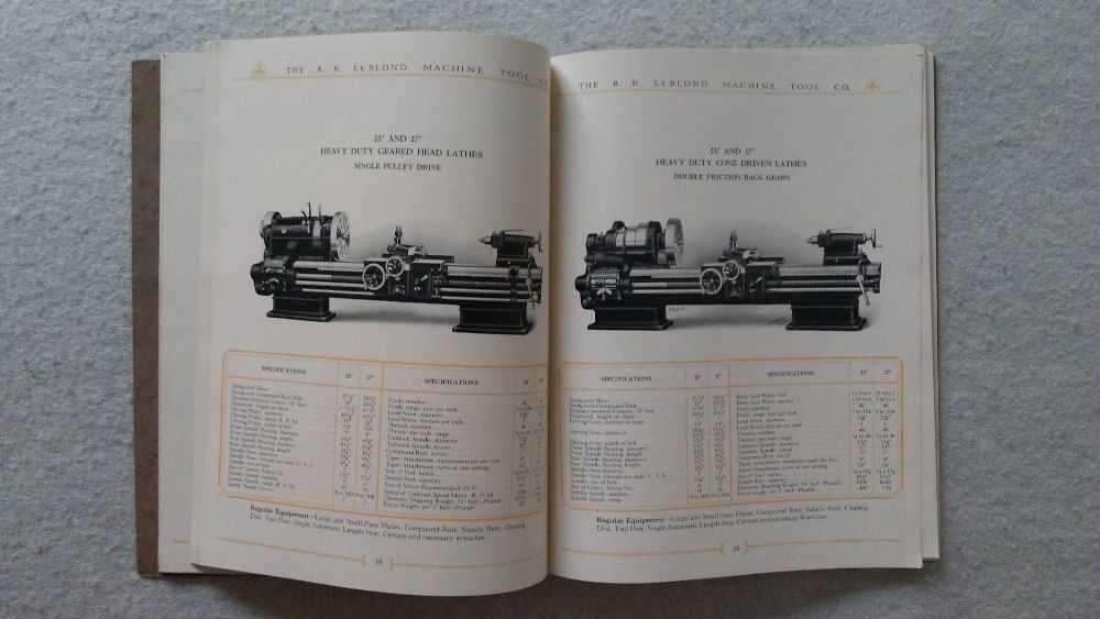 STARY KATALOG tokarki amerykańskie LE BLOND LATHES 1929 książka album