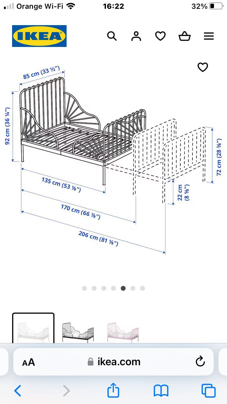 Łóżko dziecięce IKEA 80x135/ 80x170/80x200
