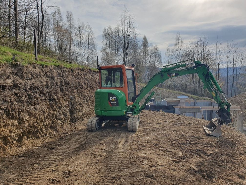 minikoparka młot koparko-ład wozidło wyburzenia wykopy fundamenty