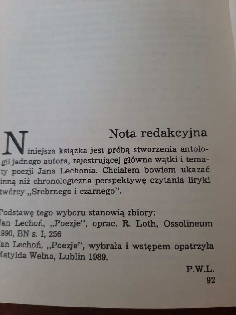 Jan Lechoń Niebiosa ku nam nachyl antologia