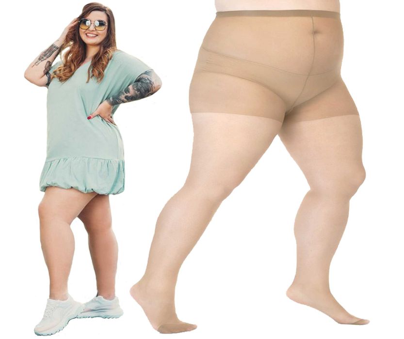Rajstopy Lida Plus Size , 20den , Jasny beż, 2XXXL , biodra do 200cm