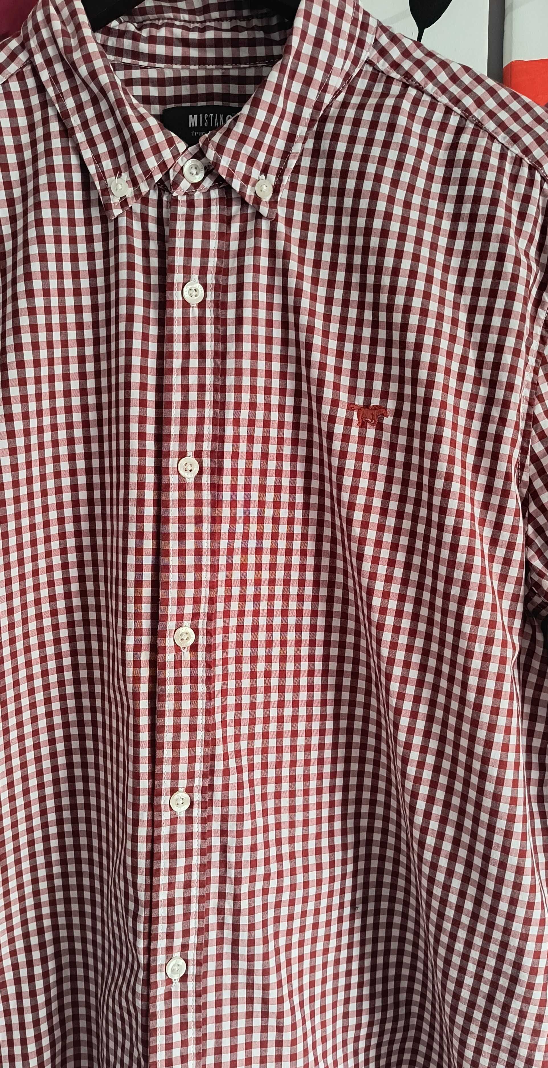 Mustang koszula męska slim fit rozmiar L w kratkę długi rękaw casual