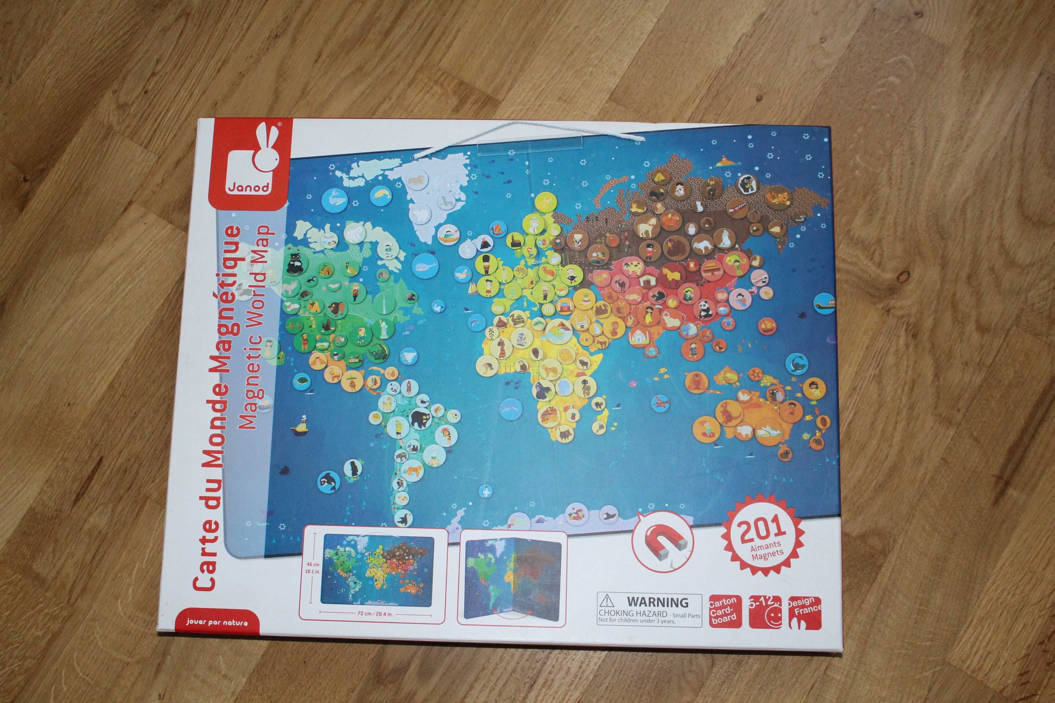 Janod puzzle magnetyczne Mapa świata