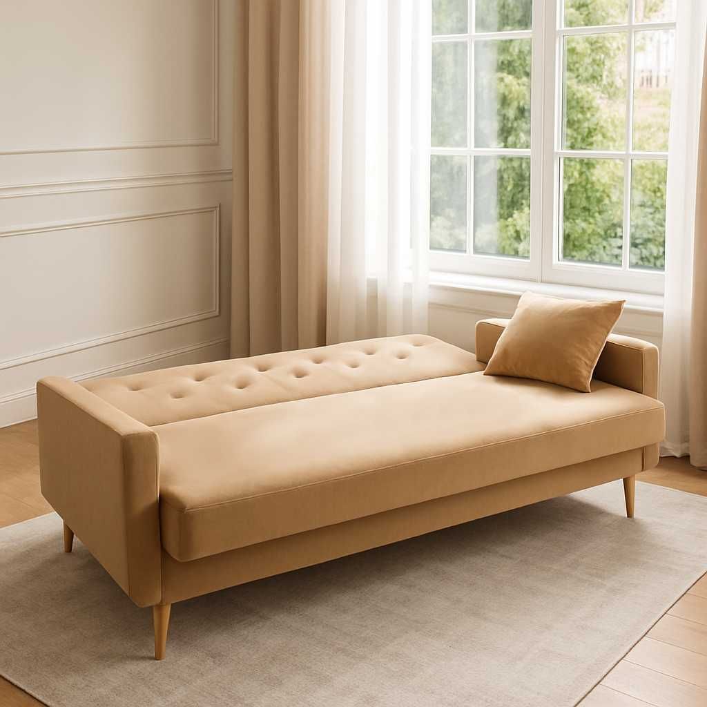 welurowa wersalka kanapa sofa rozkładana z POJEMNIKIEM do spania łóżko