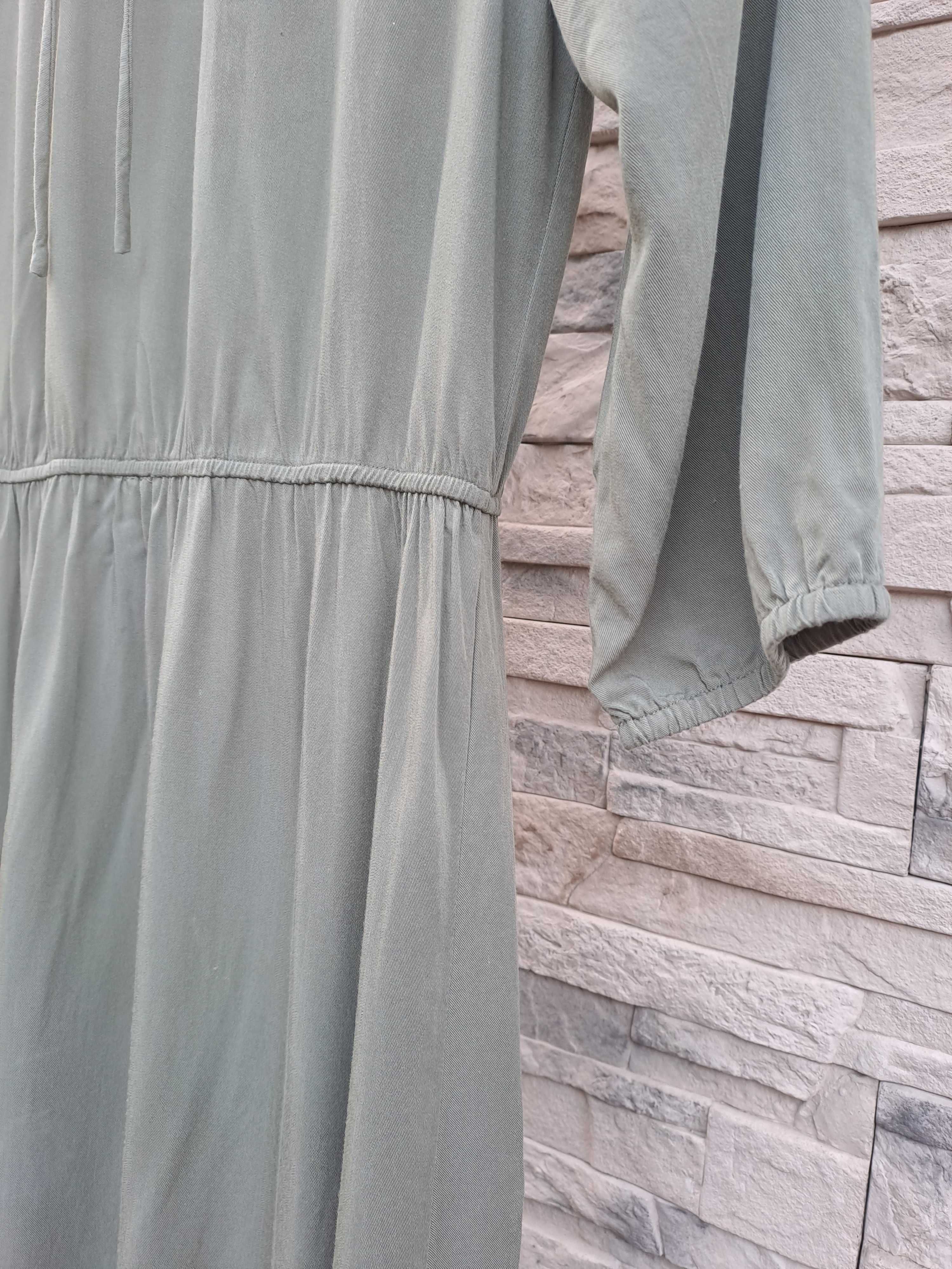 Sukienka Greenpoint midi khaki tencel lyocell 42 XL