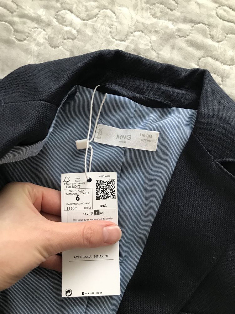 Продам піджак для хлопчика Mango 116 см