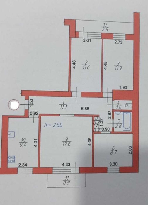 4-к. кв.з ремонтом у цегляному будинку на проспекті Соборності, 25Б