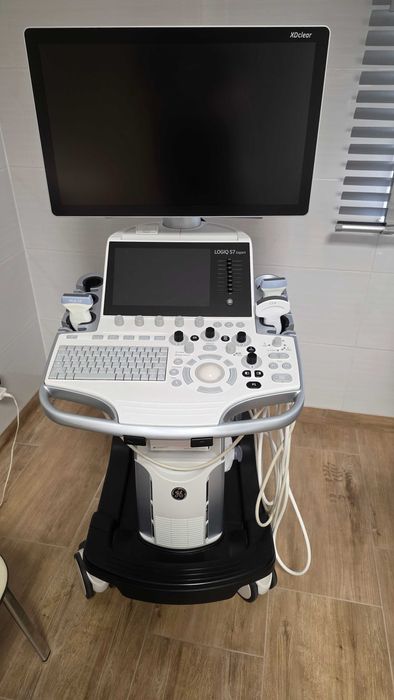 Aparat USG GE Logiq S7 XDclear, sprawny, 3 głowice