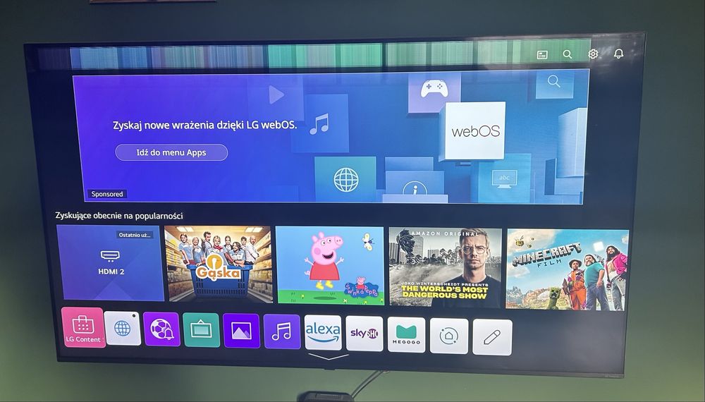 Telewizor LG 65 Nano 86 uszkodzona matryca