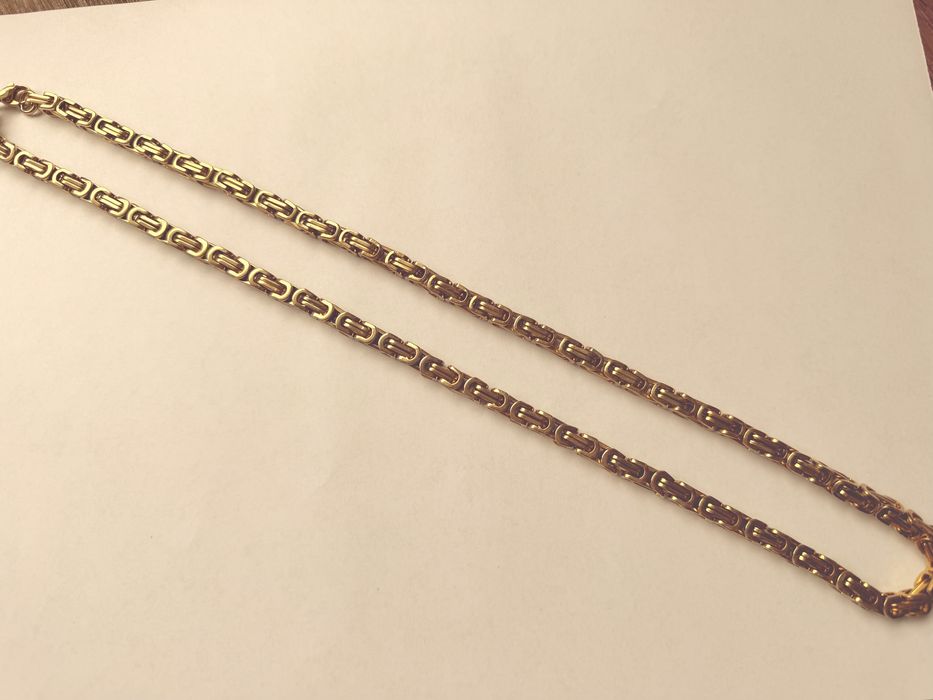 Łańcuszek złoty królewski splot ze stali szlachetnej/nierdzewnej 60cm