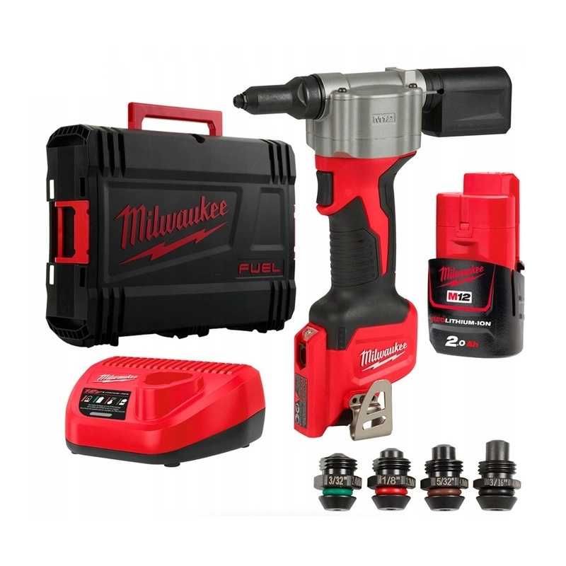 Акумуляторний заклепочник MILWAUKEE M12 BPRT-201X діам.закл. 2,4-4,8мм