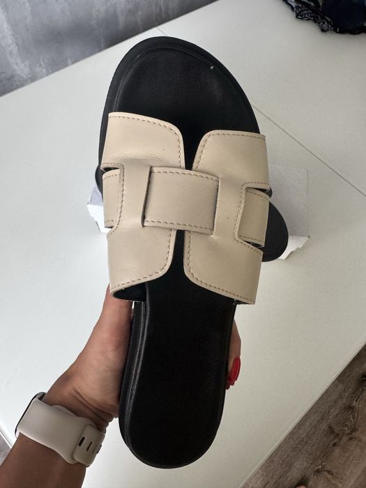 Шльопанці із натуральної шкіри, устілка 27 см