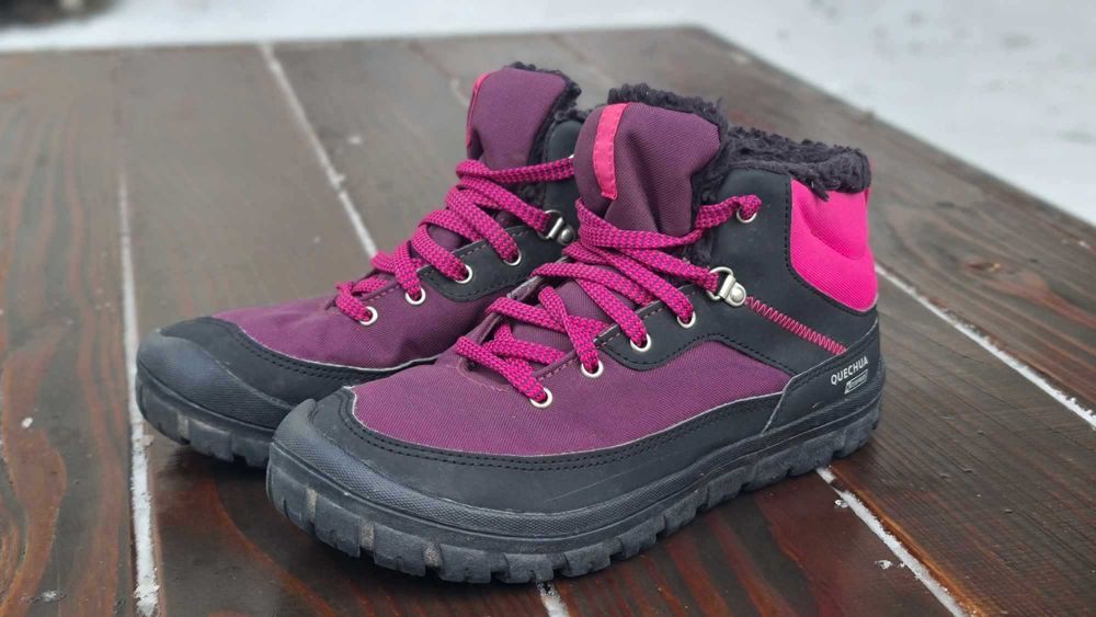 Термоботинки Зимние женские Quechua ОРИГІНАЛ на меху фуксия фиолет
