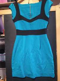 Niebiesko-czarna sukienka