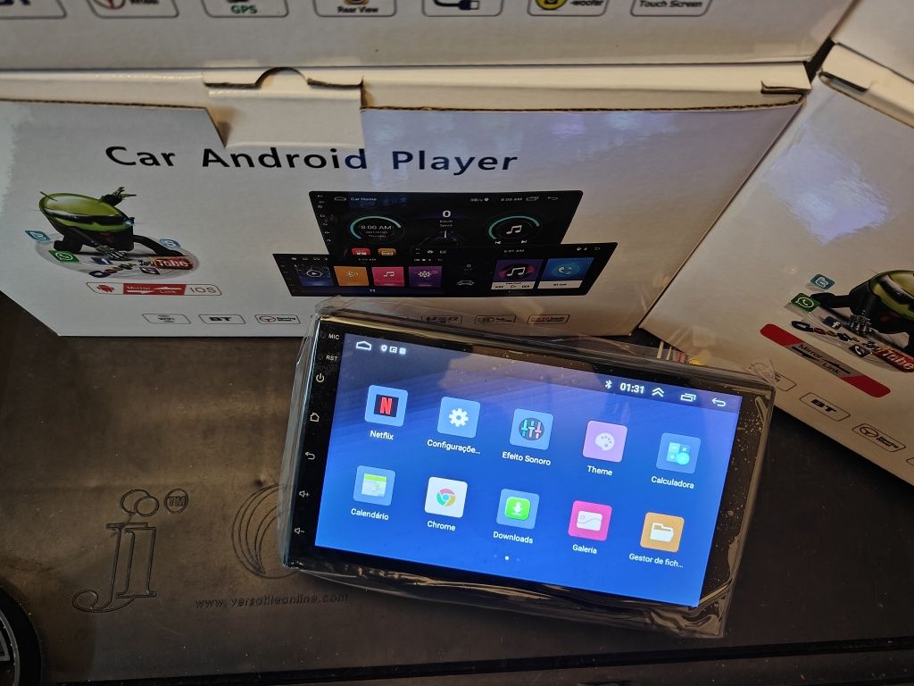 Rádio 2 DIN Android carplay e Android auto + 2 GB RAM + 32 GB ROM