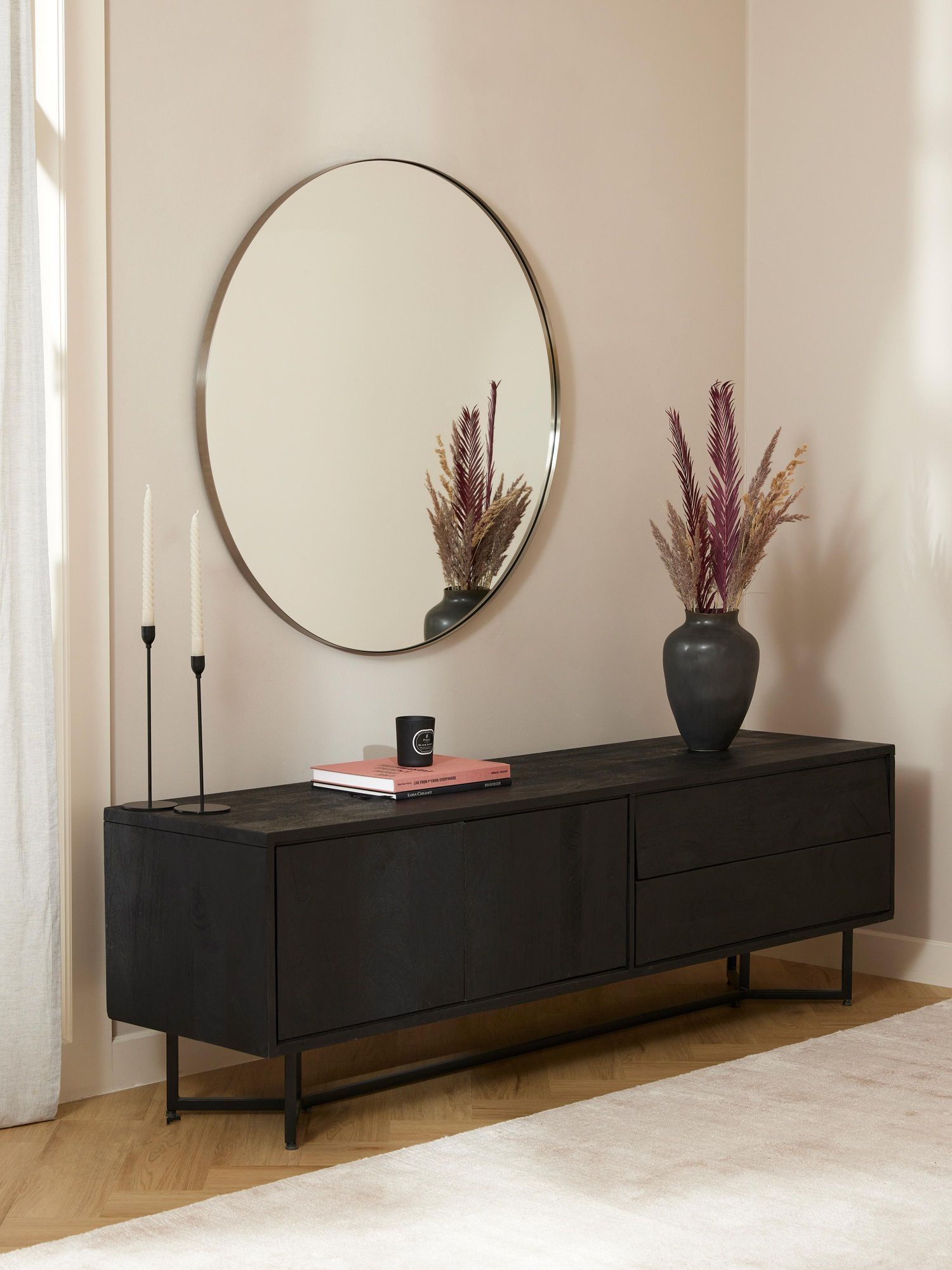 Okrągłe lustro ścienne Lacie 100 cm