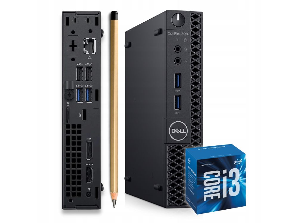 Komputer mini Dell Optiplex 3060 Tiny i3 8GB RAM SSD256 Win11 Pro