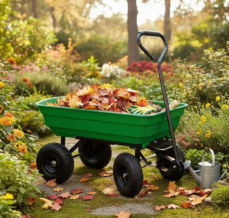 NOWY Wózek Transportowy Wywrotka Garten 3w1 – Udźwig 300 Kg Zielony