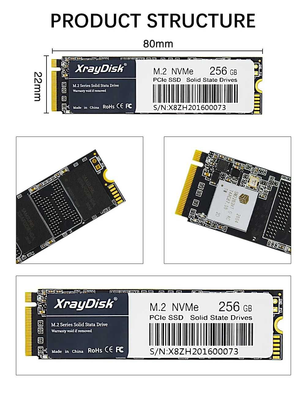 накопитель SSD NVMe PCIe 3.0x4 M2 2280 256Гб 512Gb 1TB XrayDisk