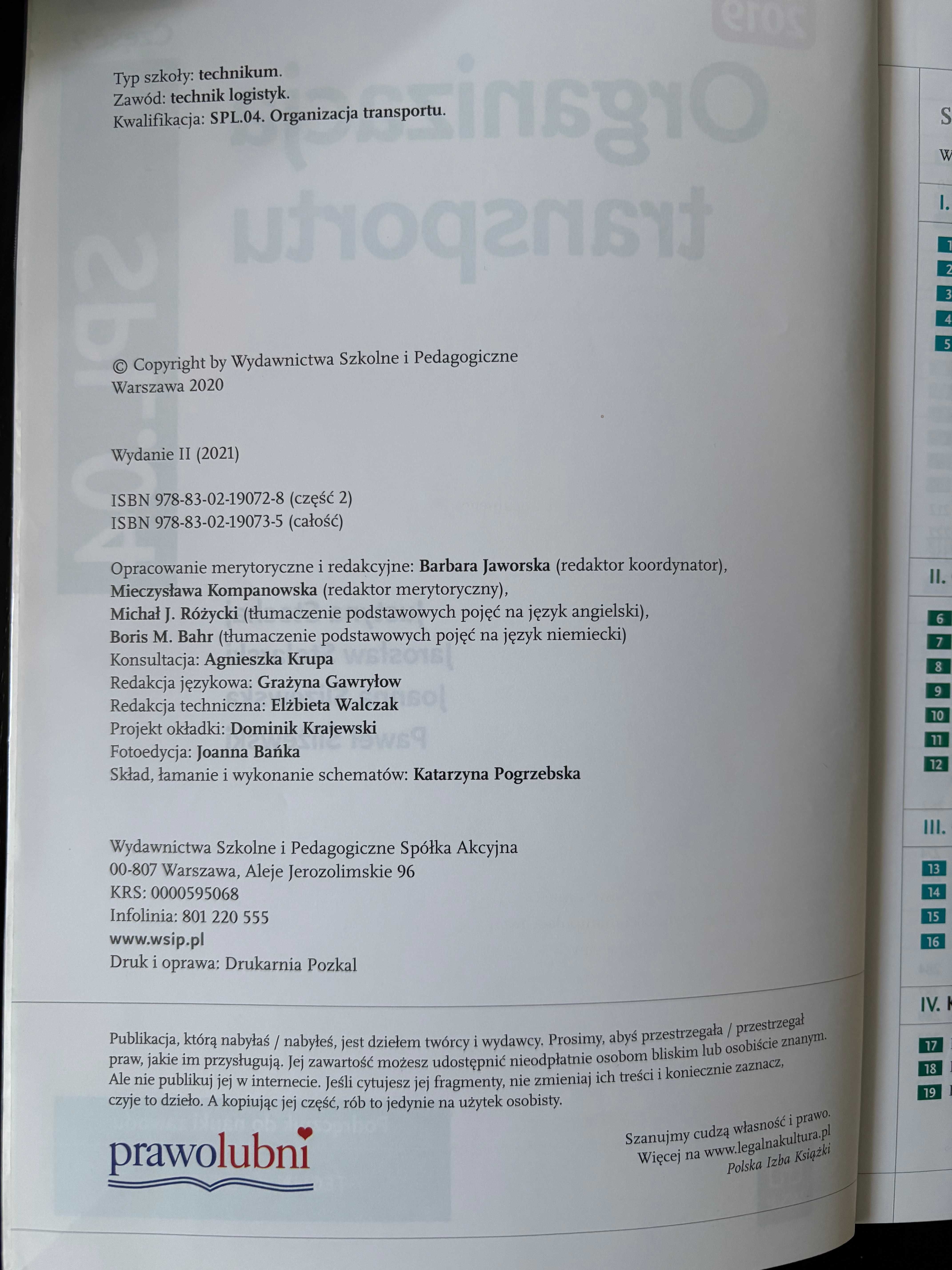 Organizacja Transportu CZĘŚĆ 2. KWALIFIKACJA SPL.04