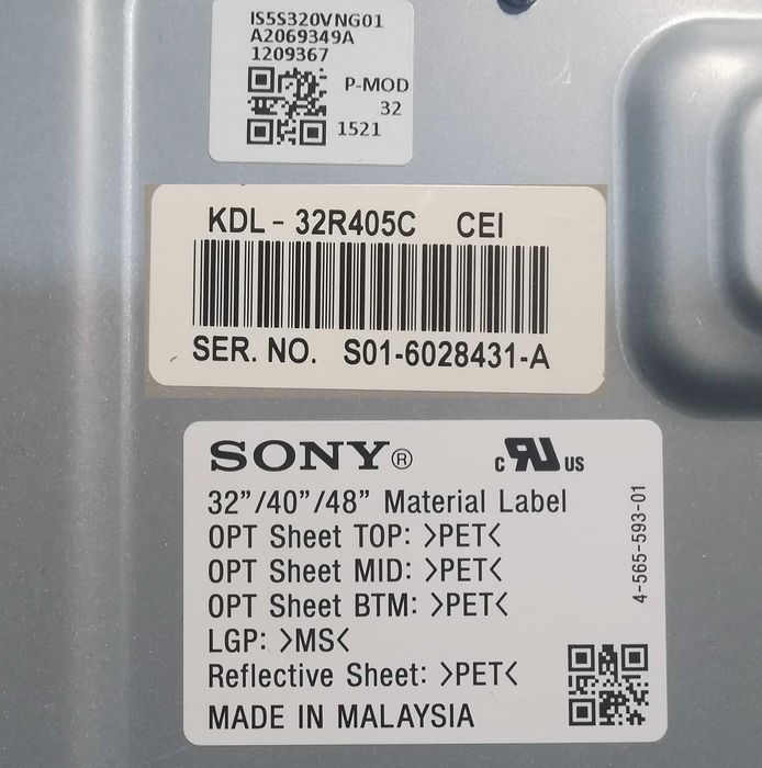 Telewizor SONY BRAVIA KDL 32R405C TCON Zasilacz Płyta Ledy Stopa Noga