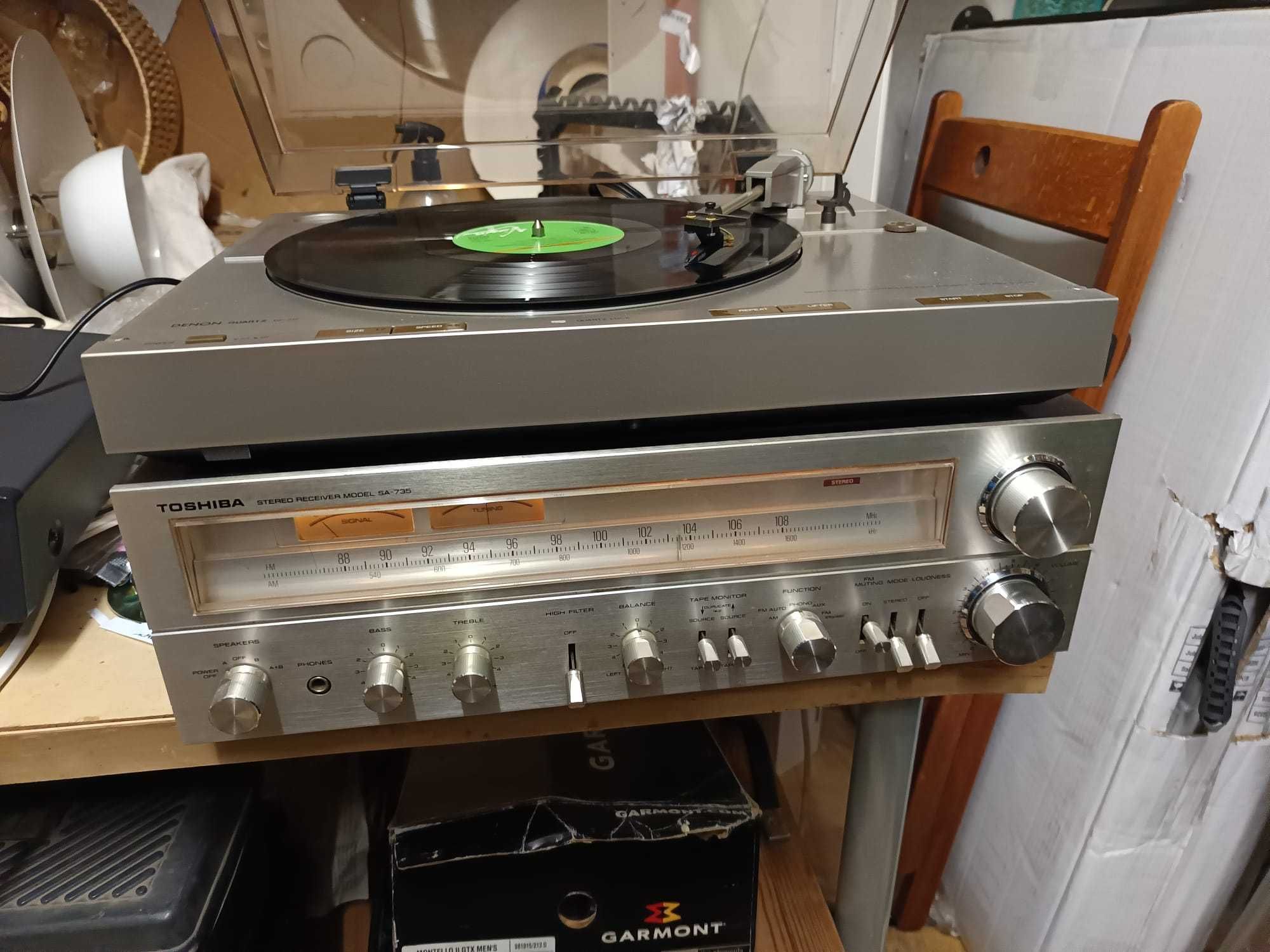 Amplituner Toshiba SA-735 gramofon demon quartz DP-21F