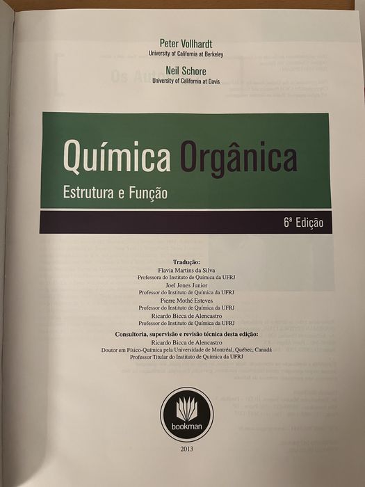 Livro de Química Orgânica - Estrutura e Função 6 Edição