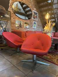 Fotele retro czerwone muszelki prl vintage
