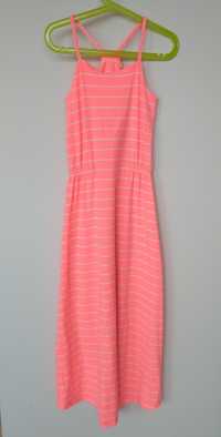 Sukienka sukieneczka maxi długa letnia neonowa 134
