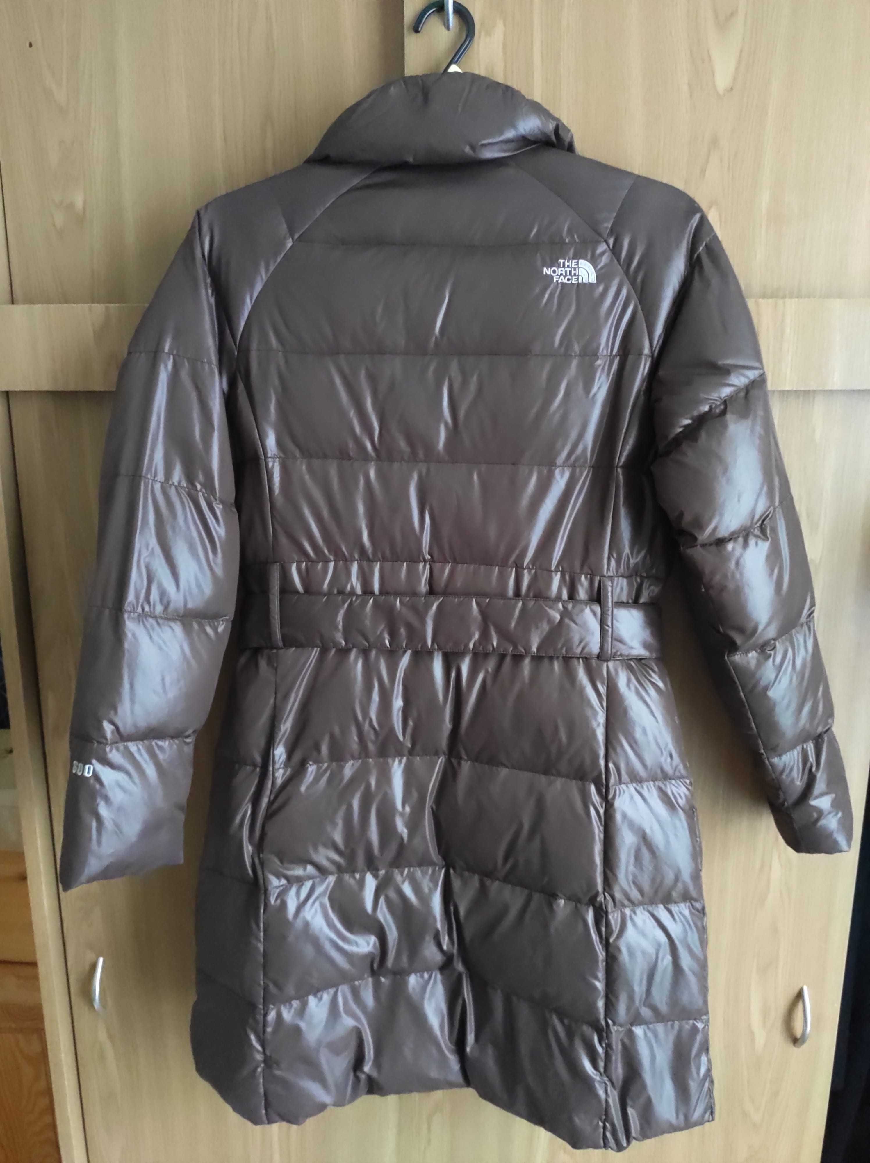 Płaszcz puchowy North Face 600 parka damska brązowa oryginalna OKAZJA