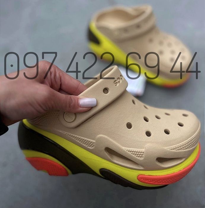 Жіночі сабо на платформі Crocs Bubble Crush Clog крокси Новинка літа