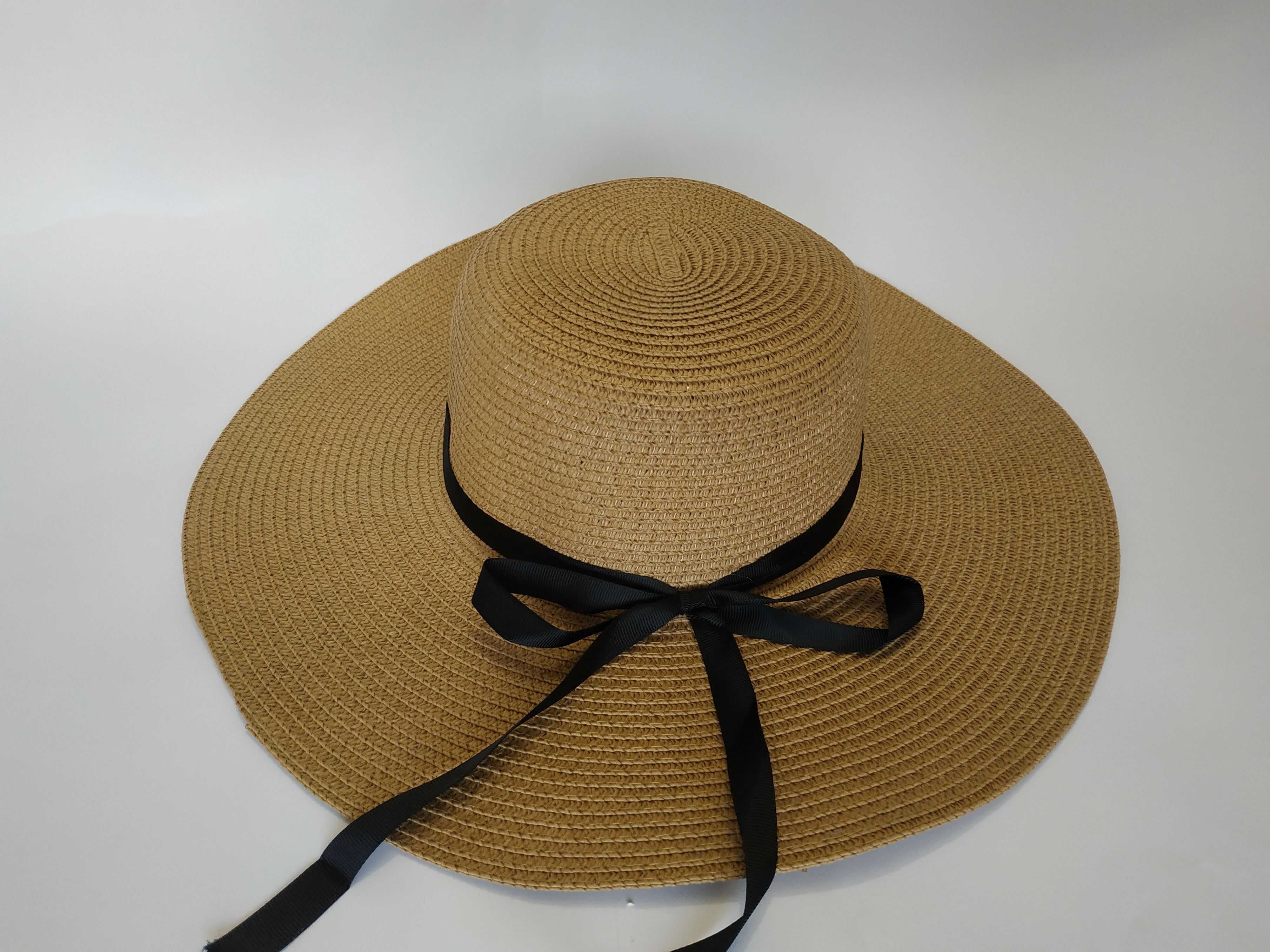 Натуральная шляпка - солома 100% Женская шляпа летняя пляжная