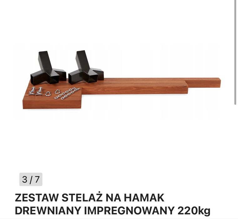 Stelaż drewniany do hamaka 220 kg