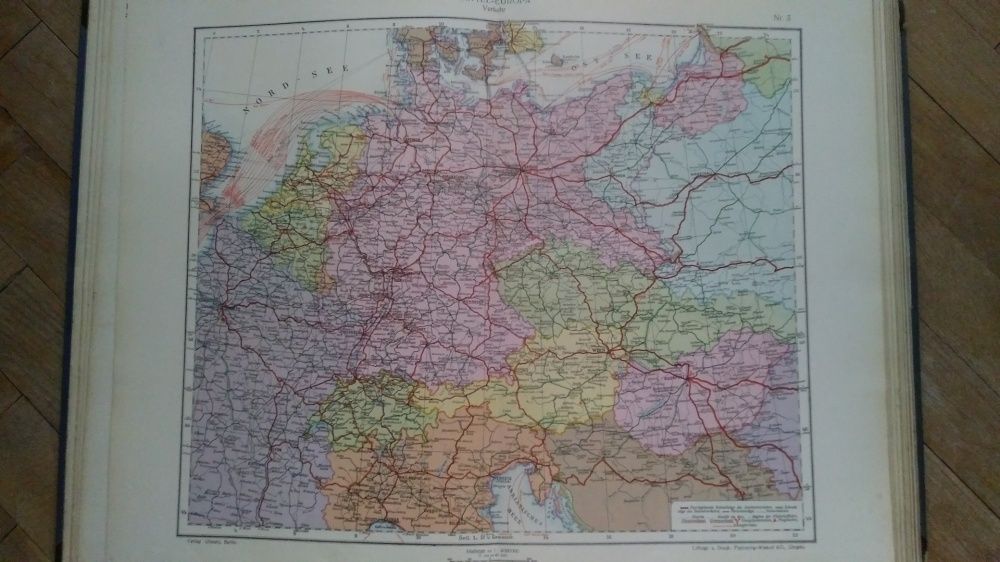 Niemiecki Atlas Świata z 1923r Ullsteins Welt Atlas