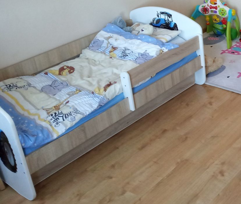 Łòżko 160 cm x 80 cm z szufladą Traktor