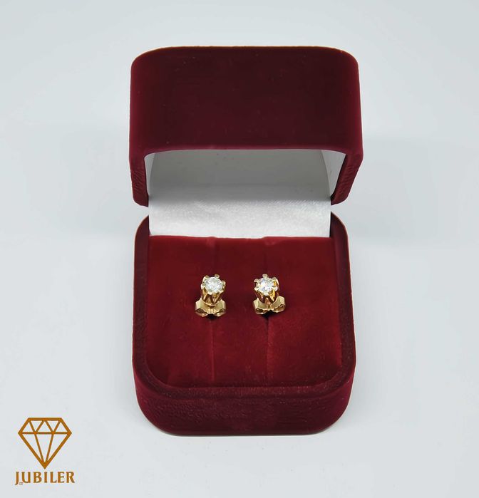Złote kolczyki z diamentami 0,46 ct/585 Jubiler GT