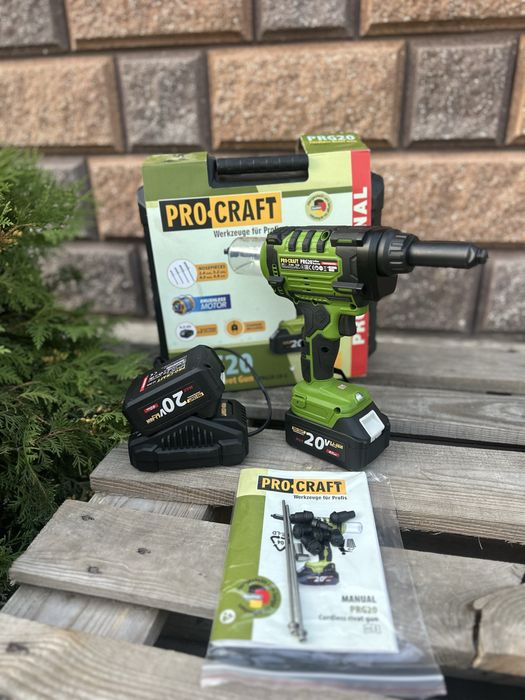Аккумуляторный заклёпочный пистолет Procraft PRG20