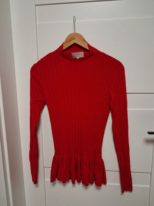 Inwear czerwony sweter plisowany damski L